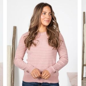Women's Dusty Rose Ribbed Sweater